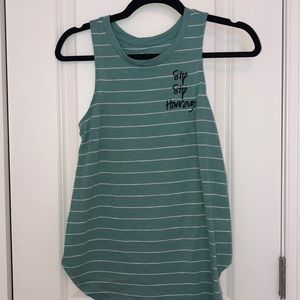 Green Shirt with white stripes